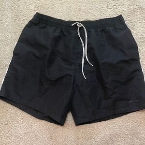 Calvin Klein Black Swim Trunks with White Accents